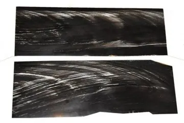 Buffalo Horn Plates Black With White Streaks, item 037